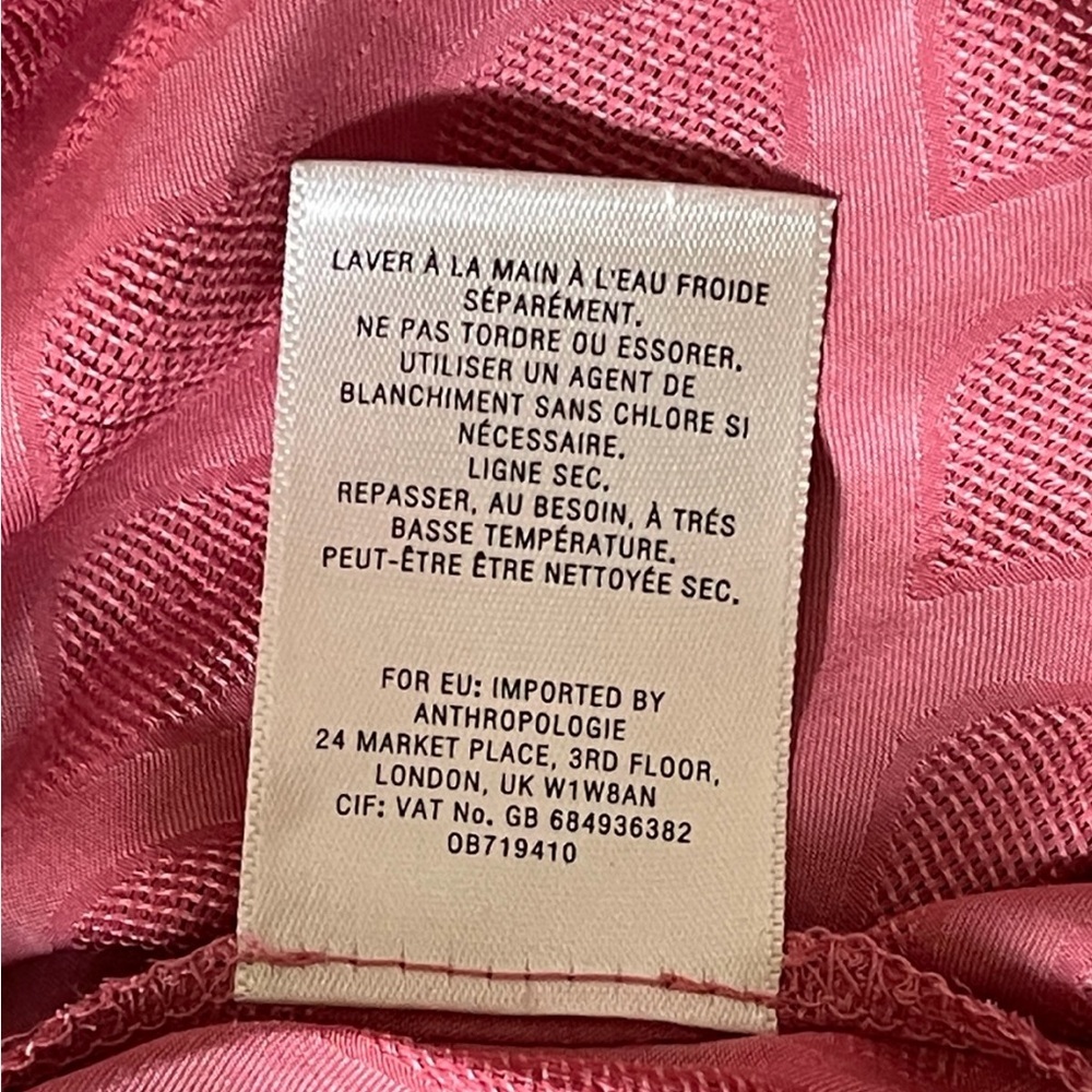 Maeve Anthropologie Women Blouse Rose Tyrie Ruffle Sleeveless V Neck Small - Picture 14 of 14